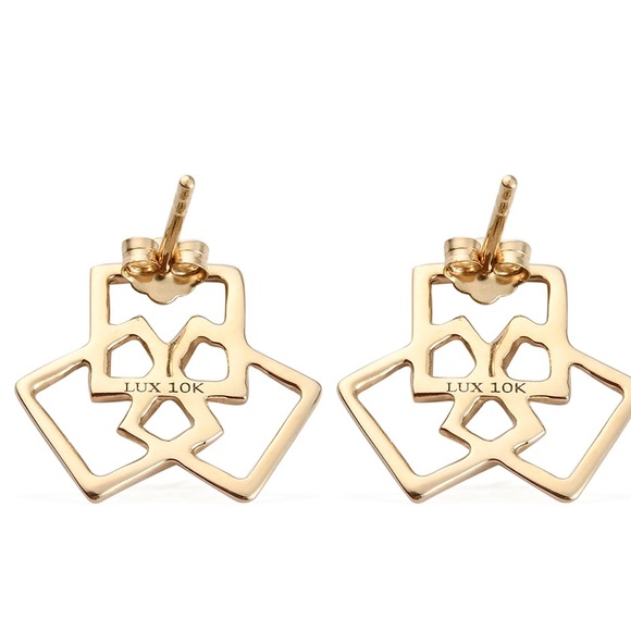 LUXORO 10k Yellow Gold Celtic Knot Earrings 2.05 grams - Picture 3 of 6